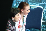 Алёна Леонова и её тренер Алла Пятова. В ожидании оценок.